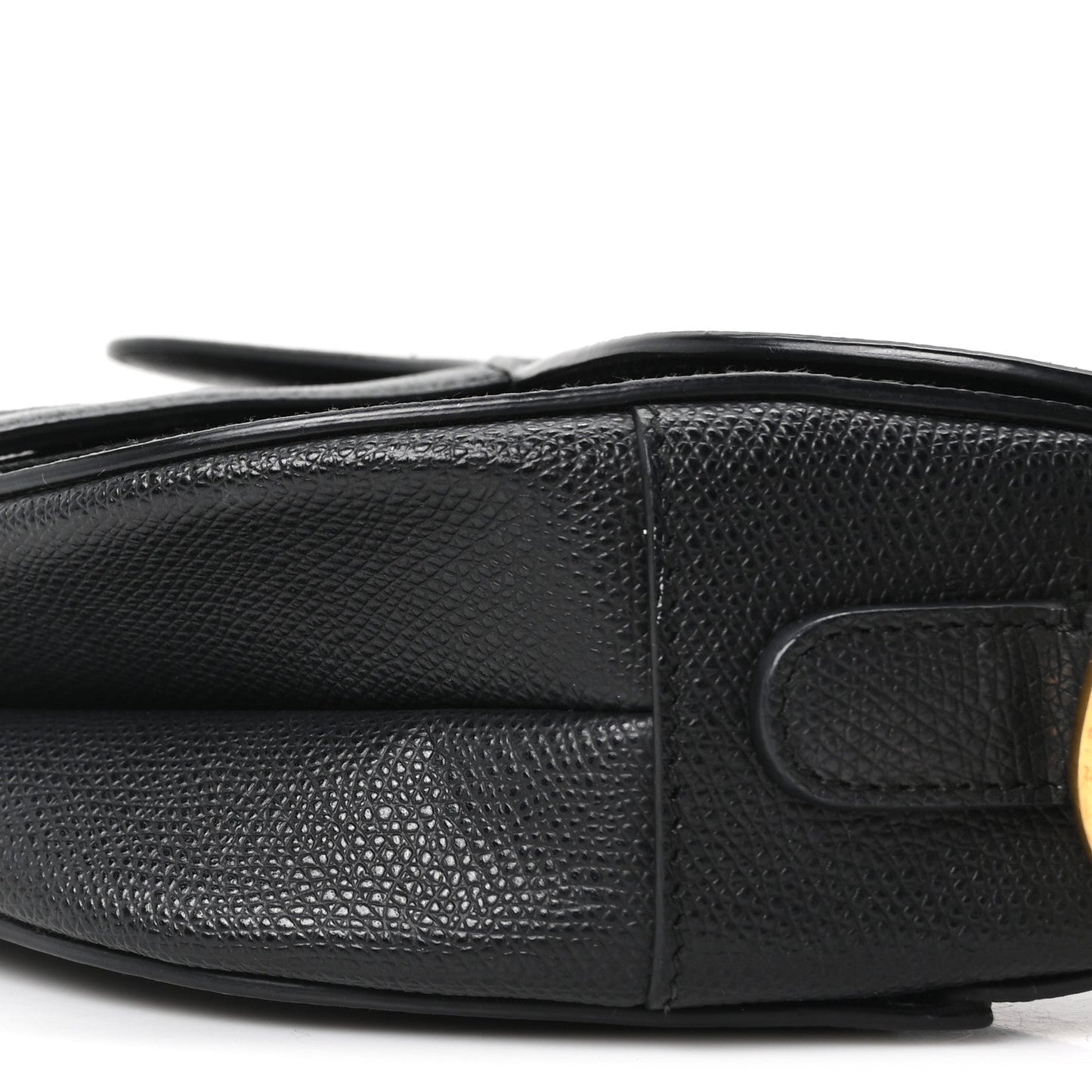 Grained Calfskin Saddle Bag Black