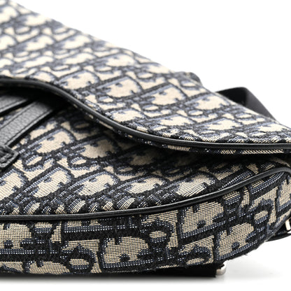 Oblique Mens Saddle Bag Blue