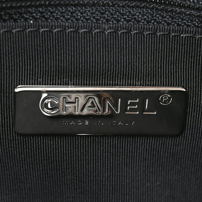 Glossy Calfskin Quilted Medium Chanel 19 Flap White Black