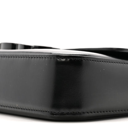 Shiny Calfskin Triomphe Chain Bag Black