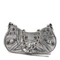 Metallic Agneau Arena Le Cagole Chain Shoulder Bag XS Silver