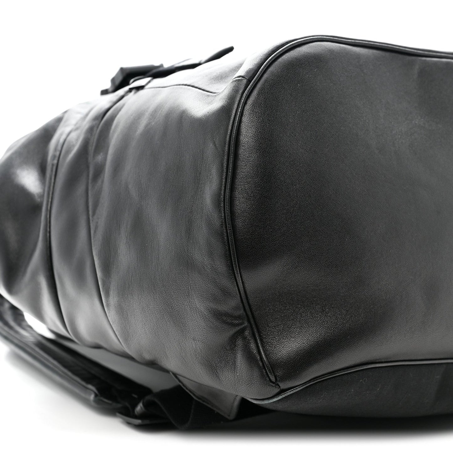 Lambskin Logo Debossed Backpack Black