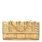 Vitello Catalan Mirror FF 1974 Embossed Continental Wallet on Chain Gold