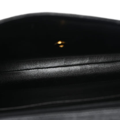 Lambskin Quilted Briefcase Laptop Bag Black
