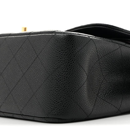 Caviar Quilted Jumbo Double Flap Black
