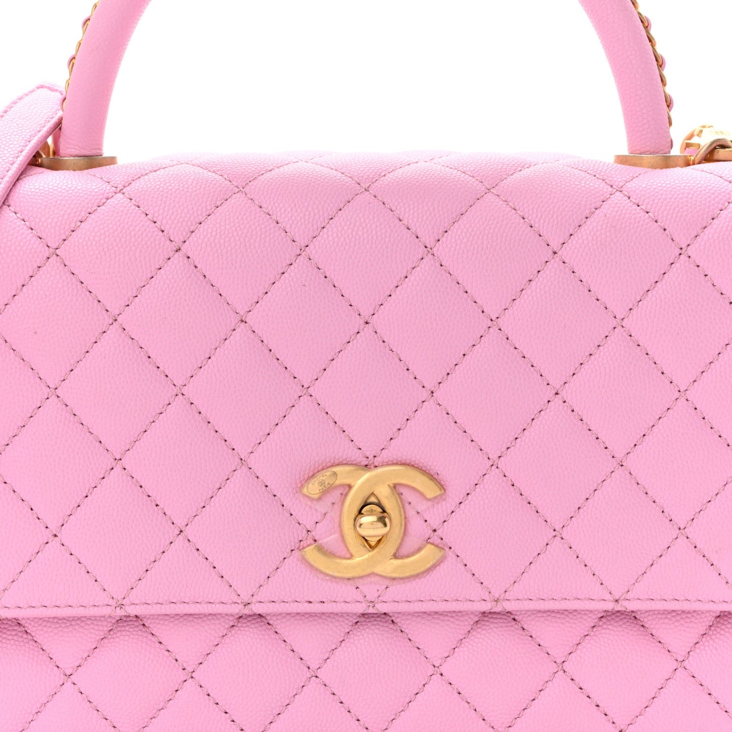 Caviar Quilted Small Coco Chain Handle Flap Lilac