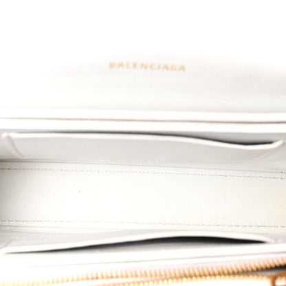 Calfskin Crocodile Small Crush Chain Bag White