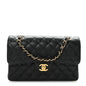 Caviar Quilted Small Double Flap Black