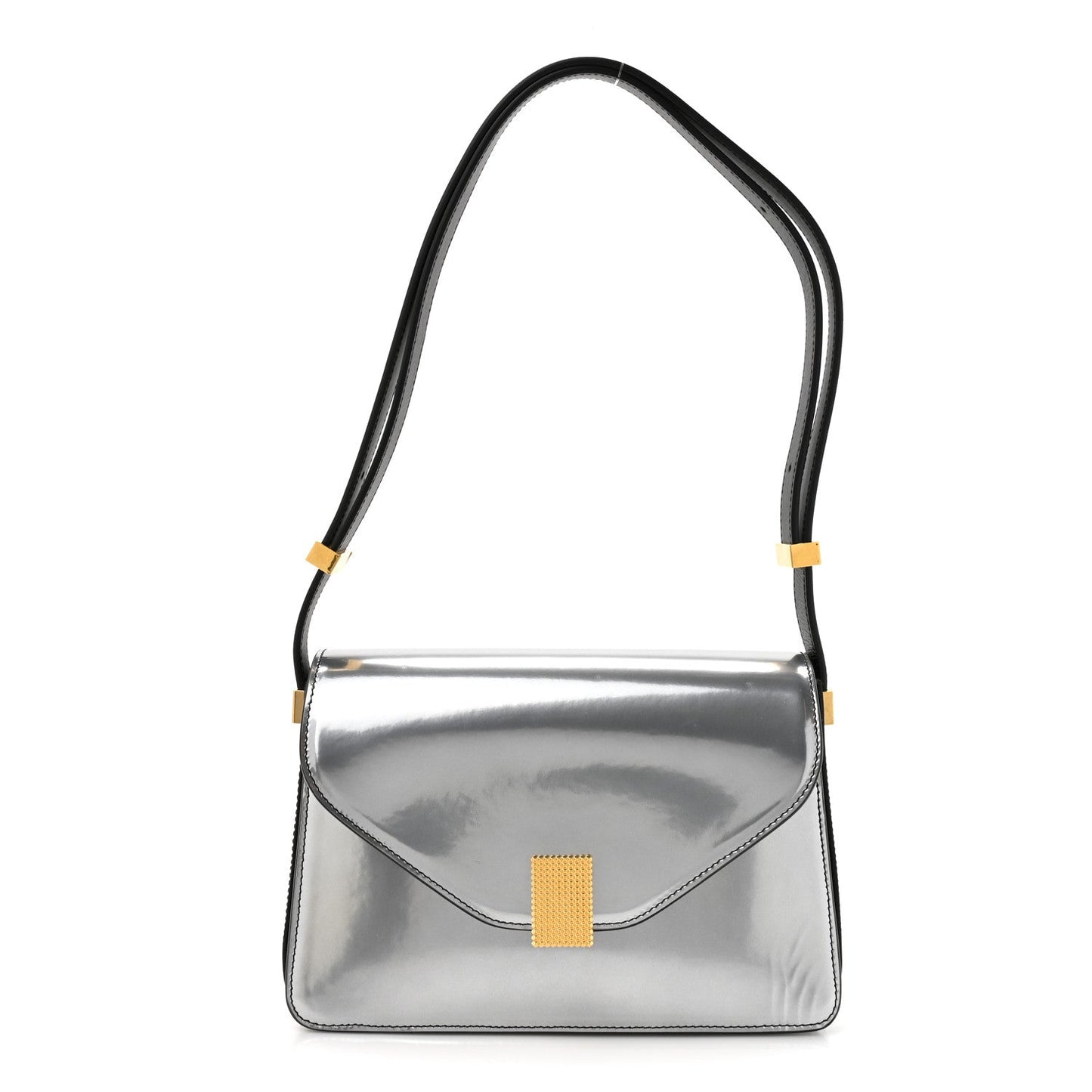 Metallic Calfskin Concerto Bag SIlver