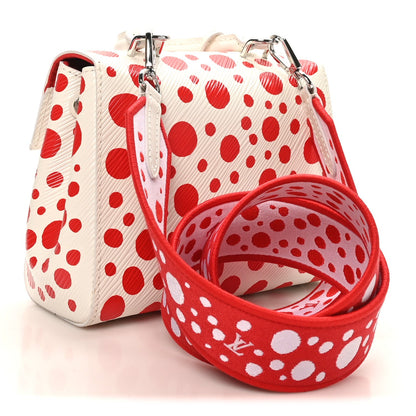 LV X YK Monogram Kusama Epi Cluny Mini White Red