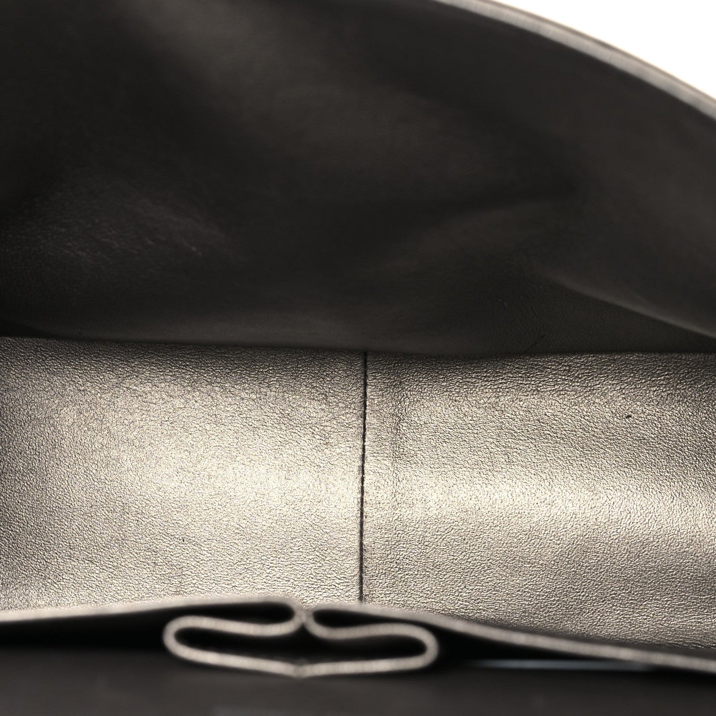 Metallic Lambskin Quilted Jumbo Double Flap Pewter
