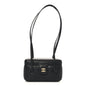 Shiny Caviar Preppy Coco Long Vanity With Strap Black