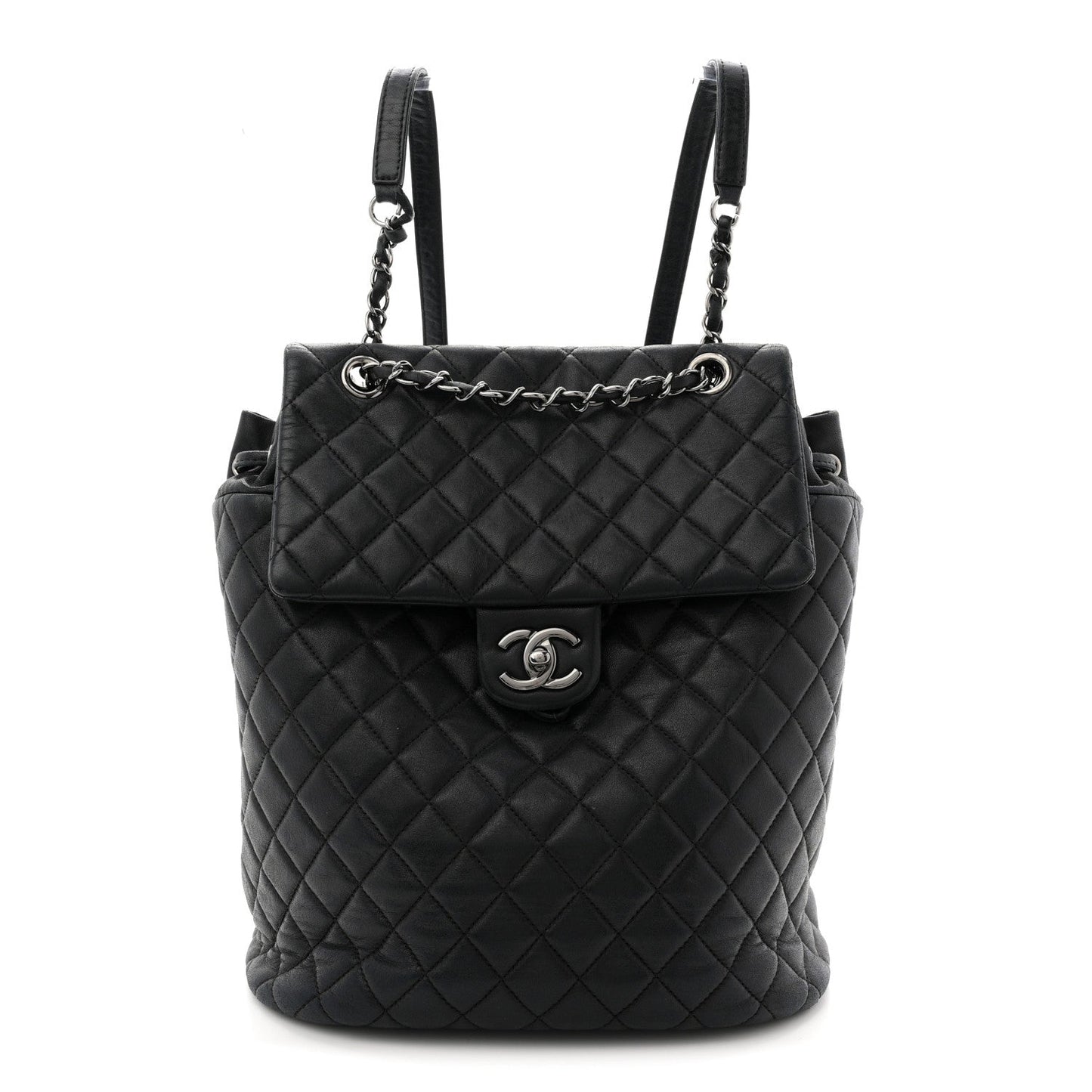 Calfskin Quilted Small Urban Spirit Backpack Black