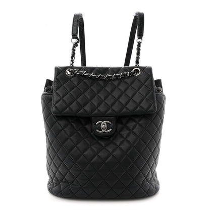 Calfskin Quilted Small Urban Spirit Backpack Black
