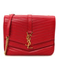 Lambskin Matelasse Chevron Monogram Medium Sulpice Bag Red