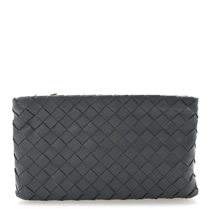 Nappa Intrecciato Small Zip Pouch Thunder