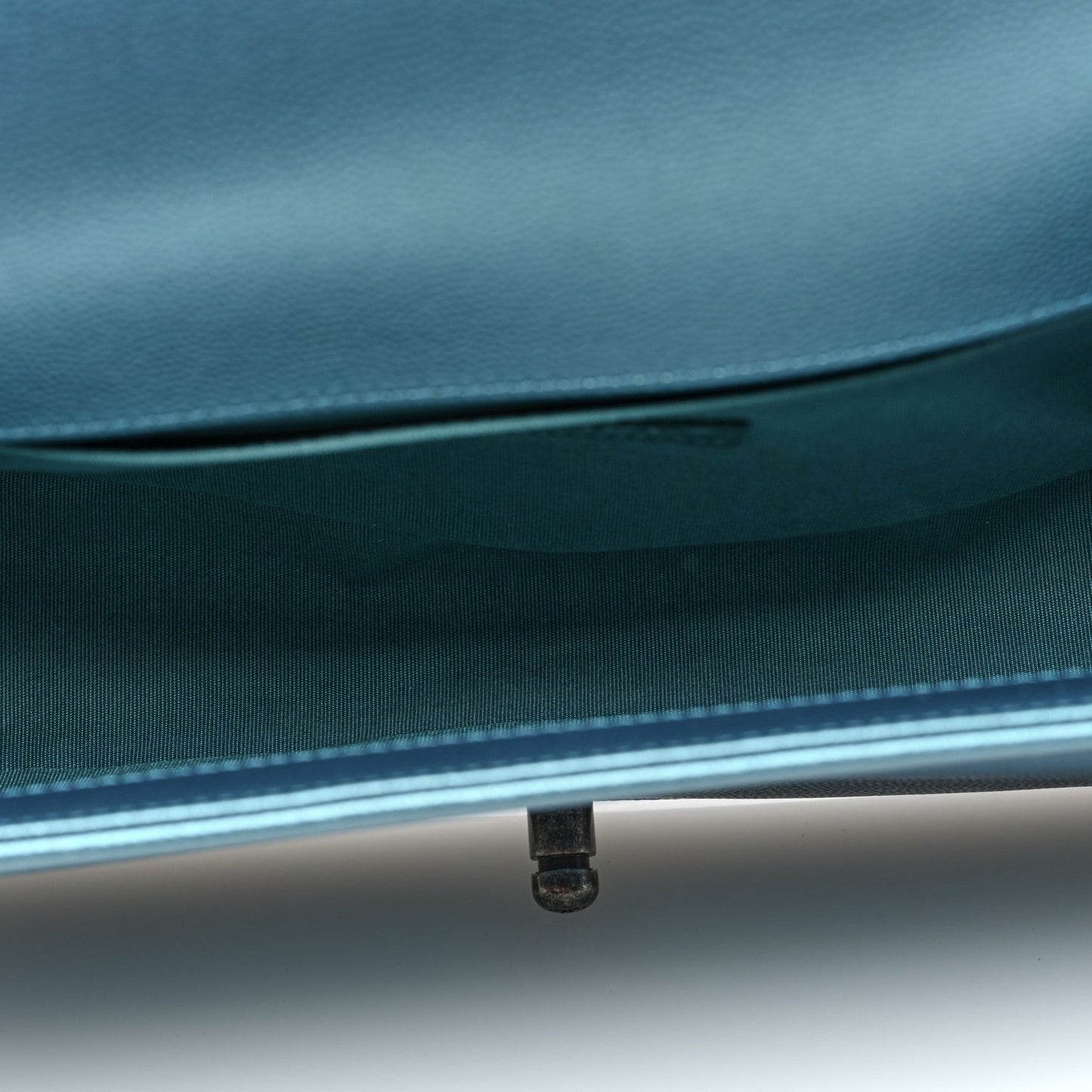 Metallic Caviar Quilted Medium Boy Flap Turquoise
