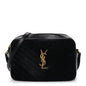 Suede Calfskin Monogram Lou Camera Bag Black