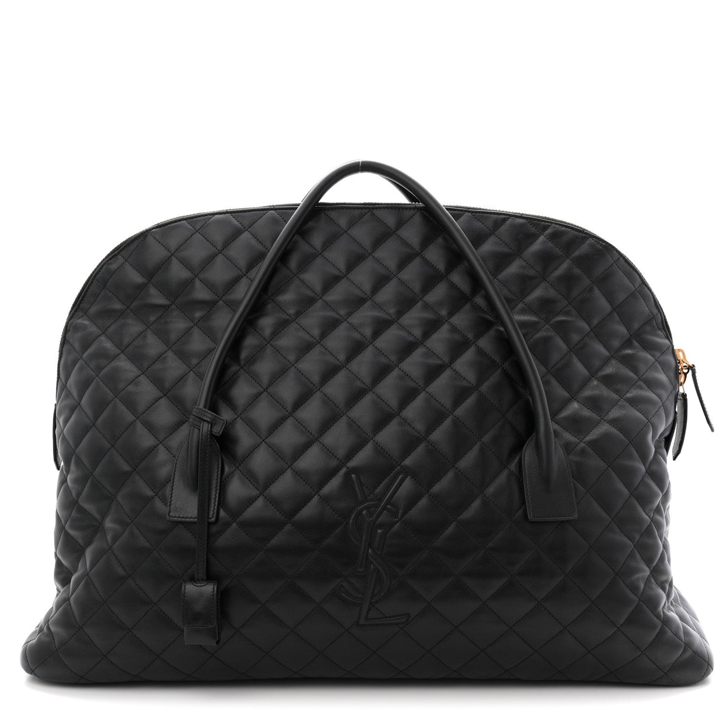 Calfskin Quilted ES Giant Travel Bag Black