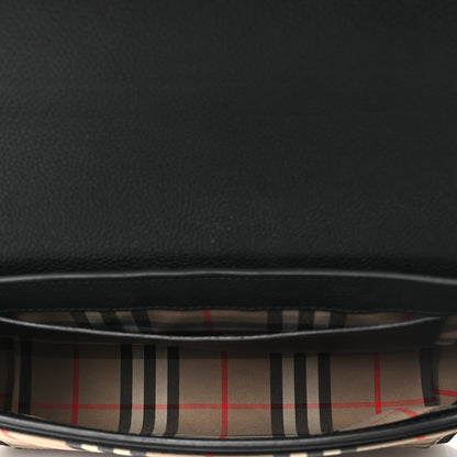 Grainy Calfskin Vintage Check Note Crossbody Bag Black