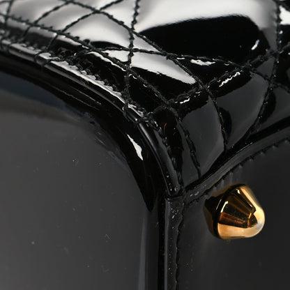 Patent Cannage Large Lady Dior Black