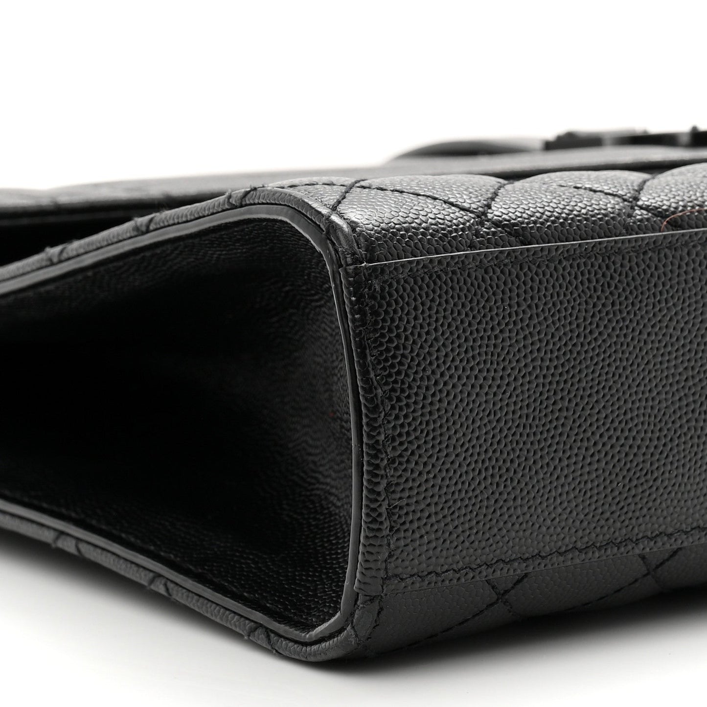 Grain De Poudre Textured Mixed Matelasse Large Triquilt Monogram Monochrome Satchel Black