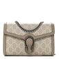 GG Supreme Monogram Textured Dollar Calfskin Mini Dionysus Chain Wallet Beige Mystic White Oatmeal