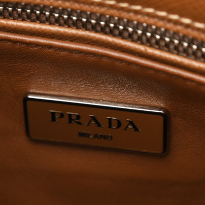 Saffiano Lux Small Galleria Double Zip Tote Cannella Talco