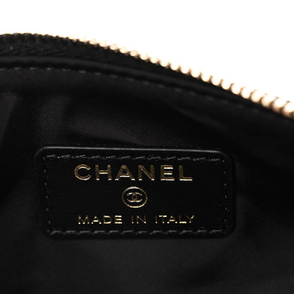 Velvet Effect Nylon Shiny Crumpled Calfskin Quilted Chanel 25 Clutch With Chain Black