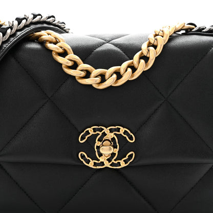 Lambskin Quilted Medium Chanel 19 Flap Black