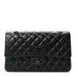 Lambskin Quilted Medium Double Flap So Black