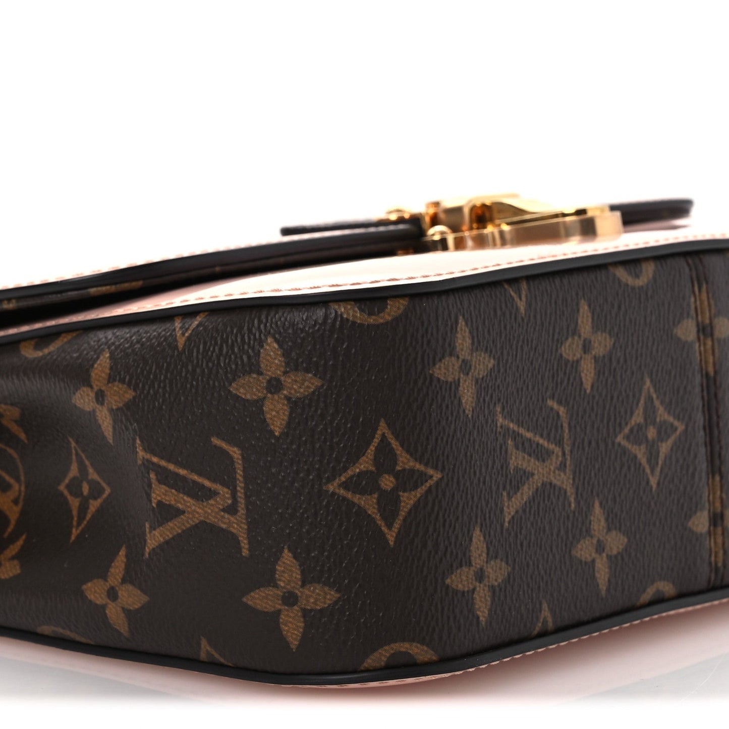 Patent Calfskin Monogram Cherrywood BB Rose Ballerine