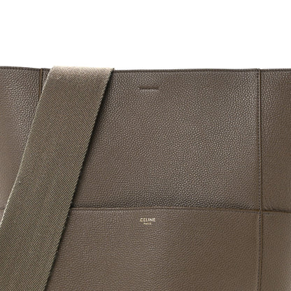 Soft Grained Calfskin Sangle Bucket Bag Taupe