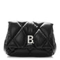 Nappa Calfskin Quilted Touch B Puffy Clutch Black