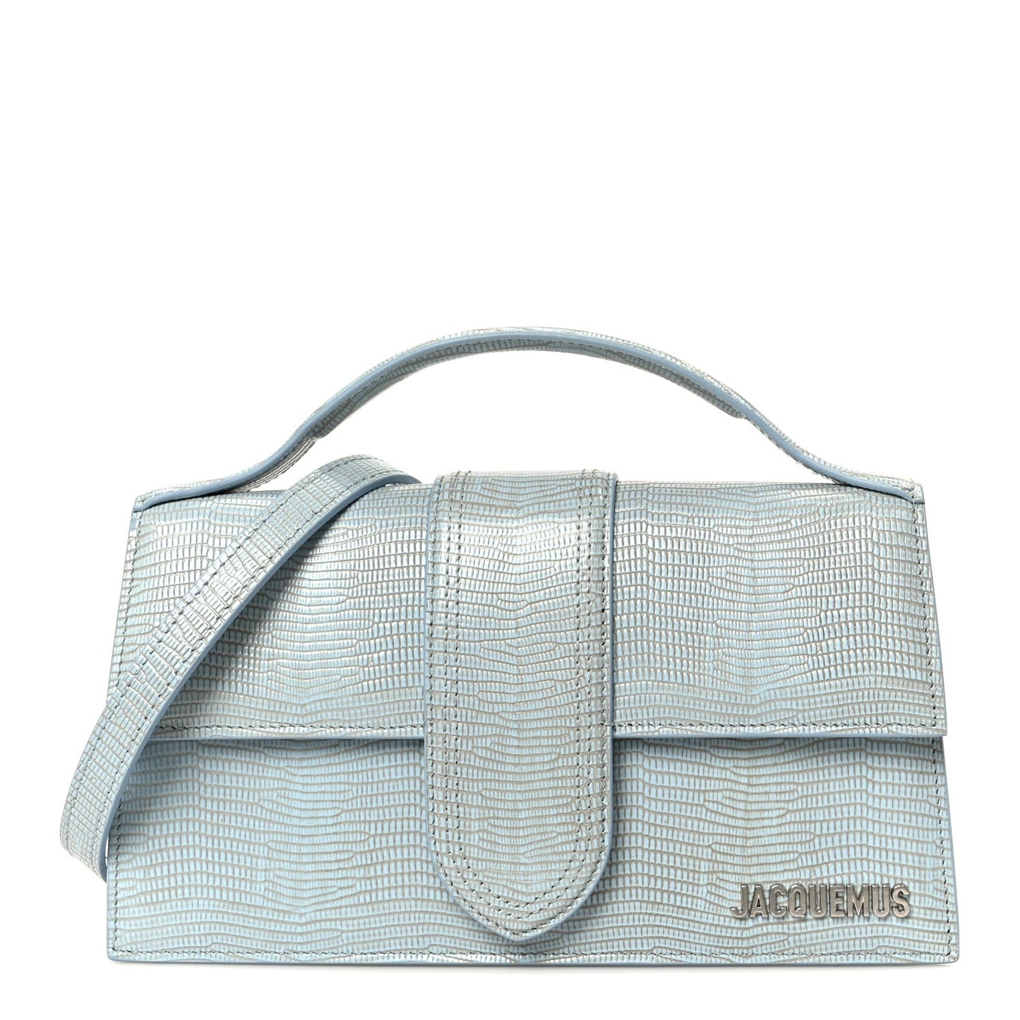 Calfskin Lizard Embossed Le Grand Bambino Light Blue