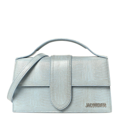 Calfskin Lizard Embossed Le Grand Bambino Light Blue