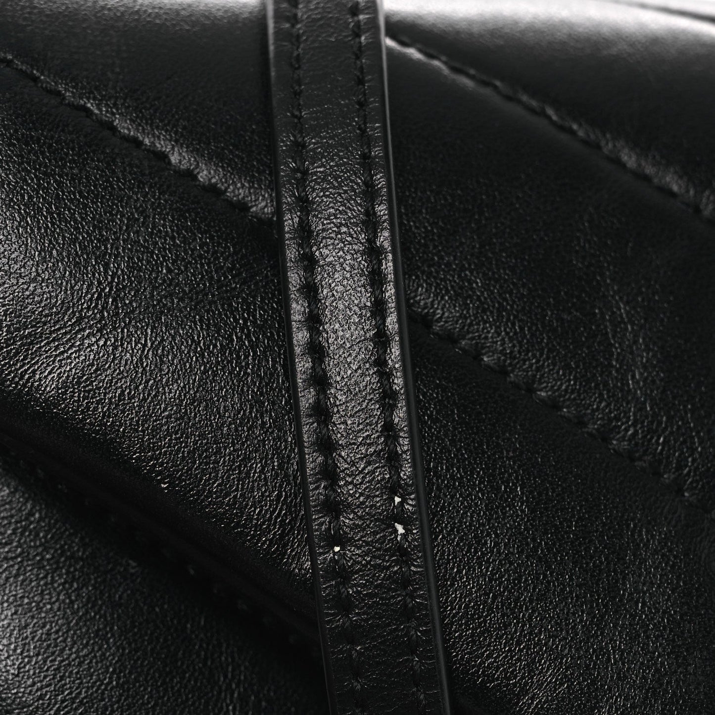 Calfskin Y Quilted Monogram Monochrome Toy Loulou Crossbody Bag Black