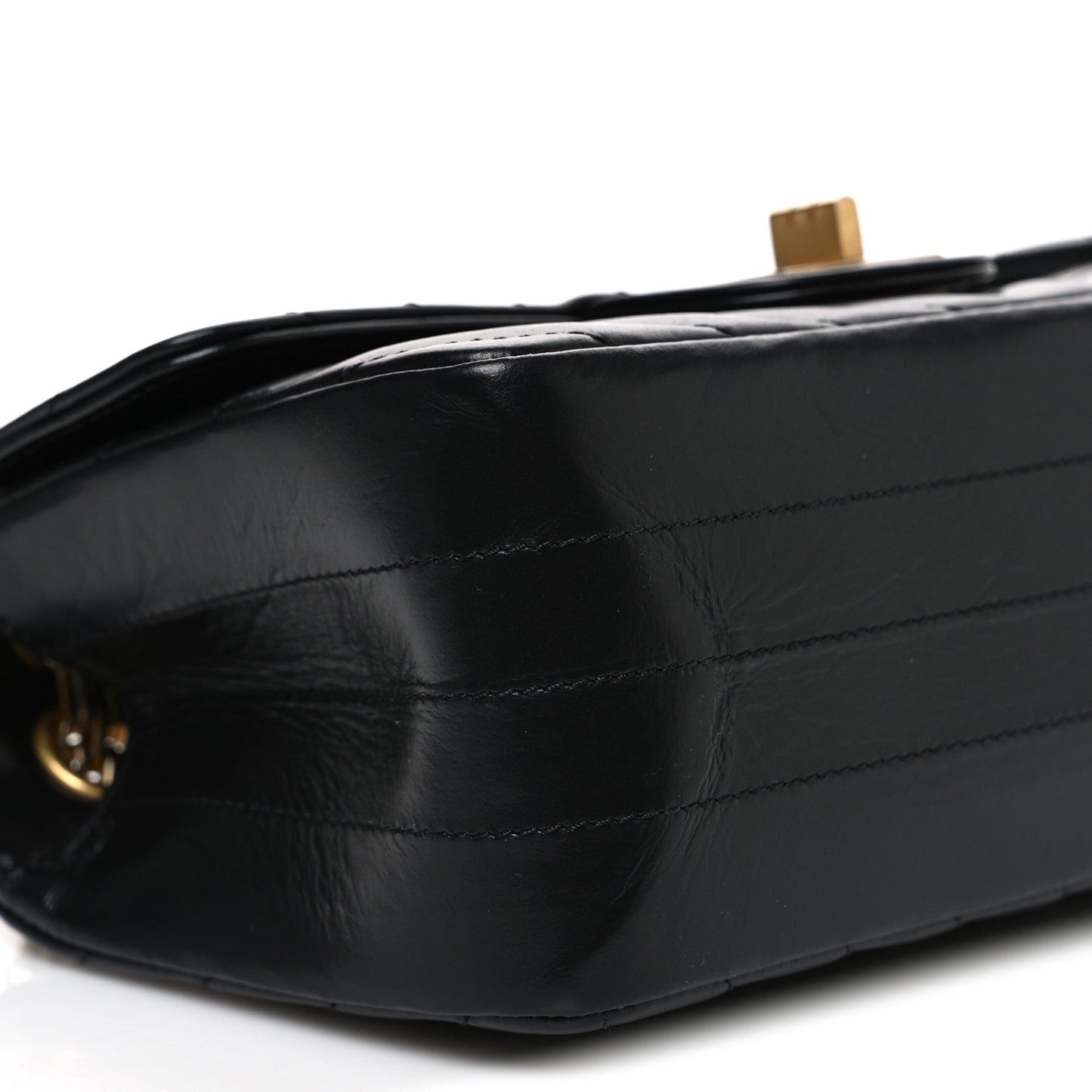 Aged Calfskin Chevron Quilted 2.55 Reissue Mini Flap Black