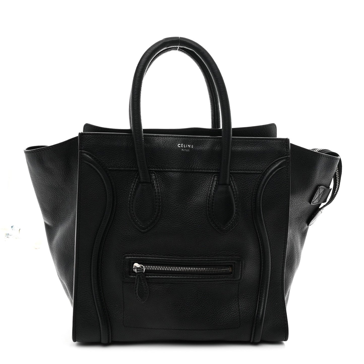 Drummed Calfskin Mini Luggage Black