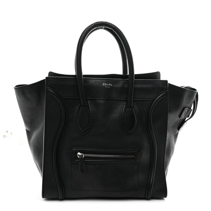 Drummed Calfskin Mini Luggage Black