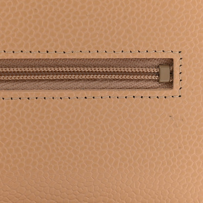 Caviar Quilted Wallet On Chain WOC Beige