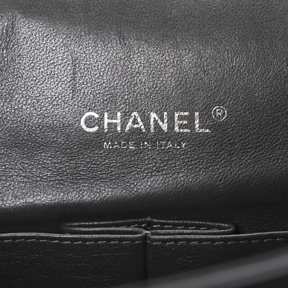 Lambskin Quilted Maxi Double Flap Dark Grey