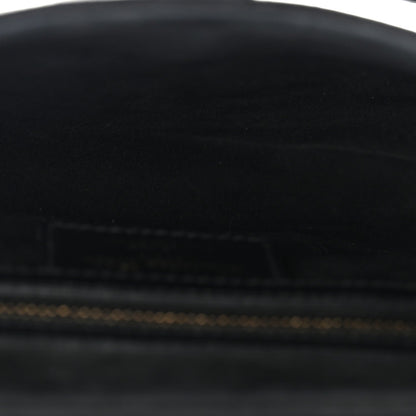 Grained Calfskin Saddle Bag Black