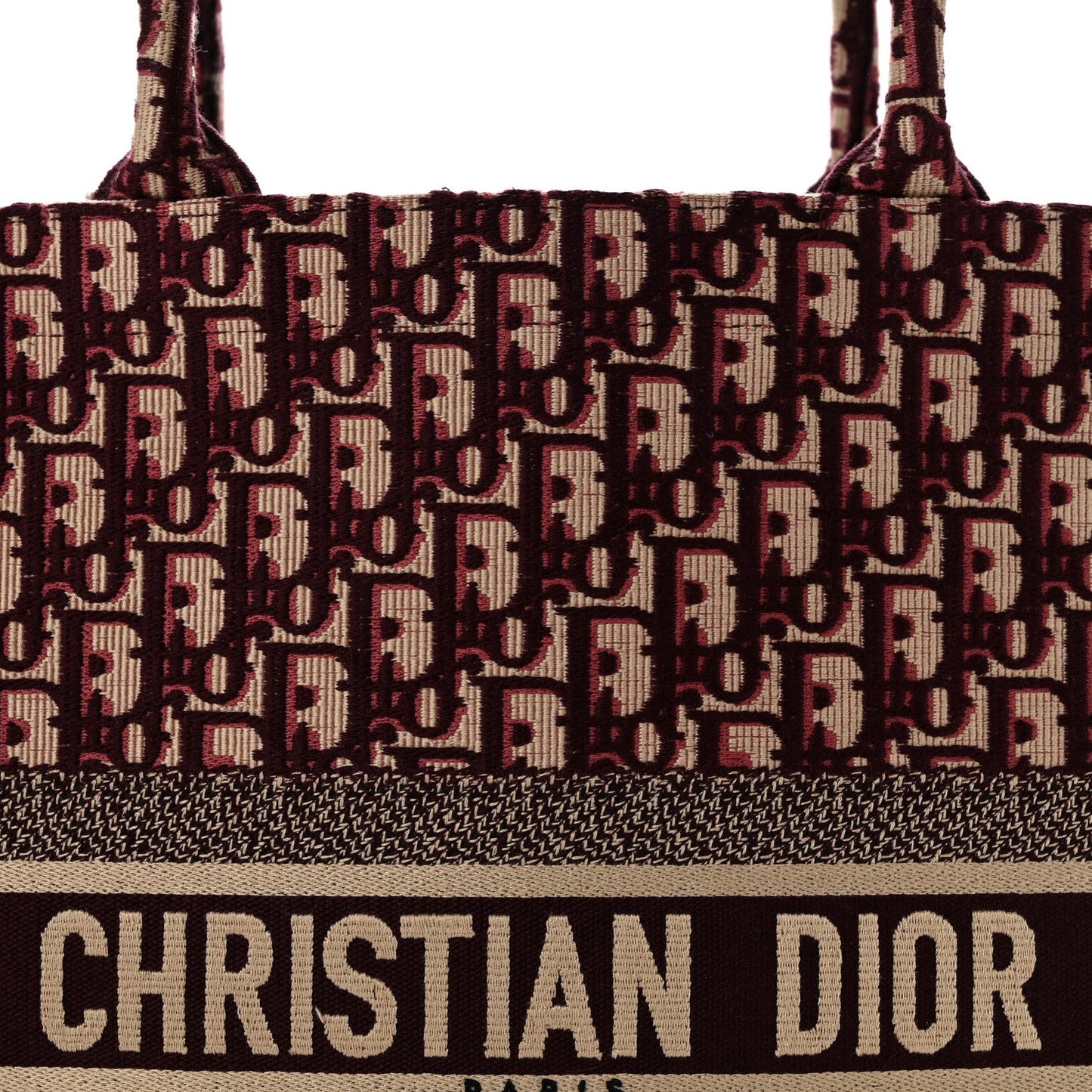 Oblique Large Book Tote Burgundy Multicolor