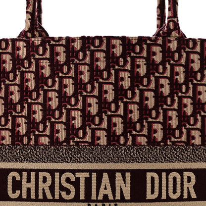 Oblique Large Book Tote Burgundy Multicolor