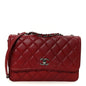 Caviar Quilted Flap With Chain Red