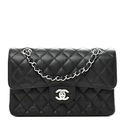 Caviar Quilted Small Double Flap Black