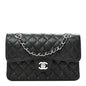 Caviar Quilted Small Double Flap Black