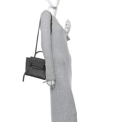 Grained Calfskin Nano Belt Bag Grey