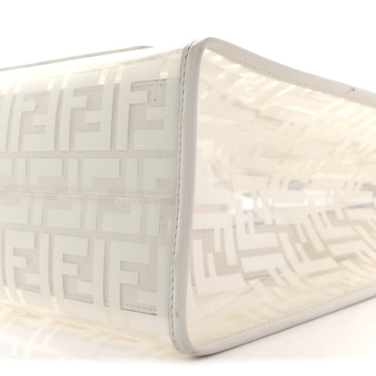TPU FF Vitello Century Plexiglass Medium Runaway Shopper Tote White